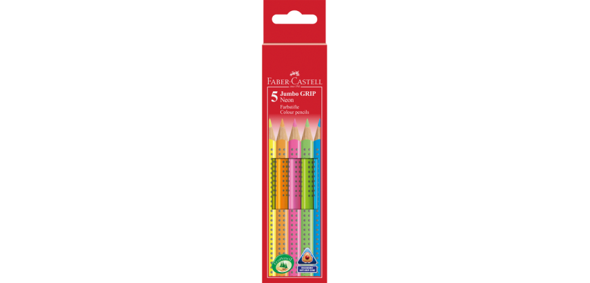 Crayons de couleur Faber Castell Jumbo Grip étui 5 pièces assorti