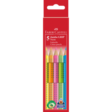 Crayons de couleur Faber Castell Jumbo Grip étui 5 pièces assorti