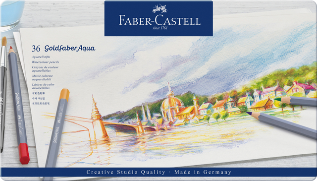 Lápices Acuarelables Faber Castell Goldfaber Caja Metálica - 12 Colores