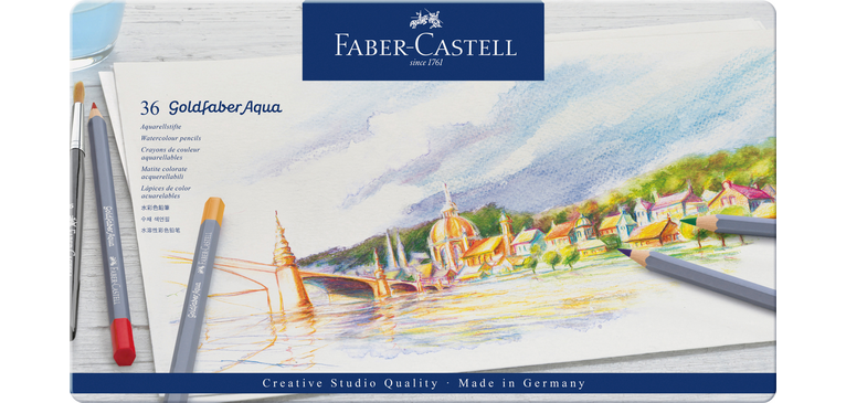 Crayon de couleur Faber Castell Goldfaber Aquarelle assorti boîte 36 pièces