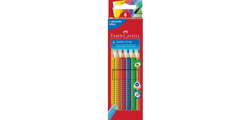 Faber Castell Jumbo Grip Colored Pencils Set of 6 Assorted Pieces