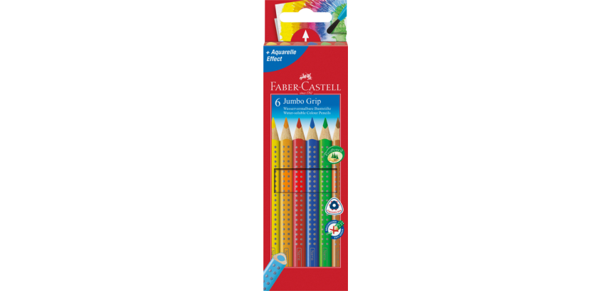Faber Castell Jumbo Grip Colored Pencils Set of 6 Assorted Pieces
