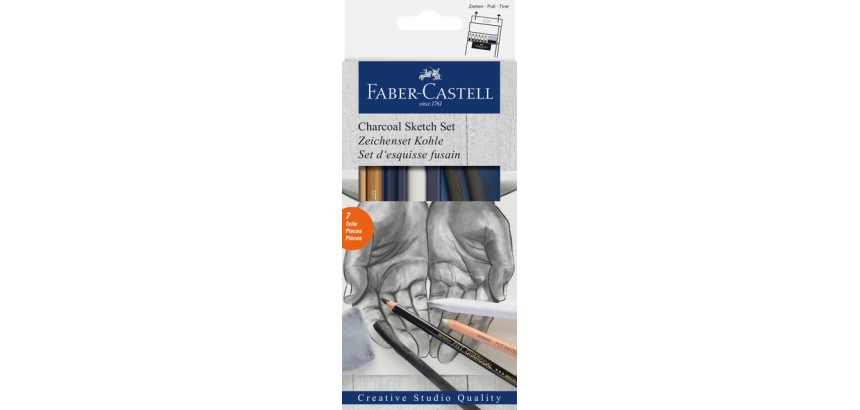 Houtskool Faber-Castell set 7-delig