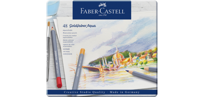 Crayons de couleur Faber Castell Goldfaber Aquarelle assorti boîte 48 pièces