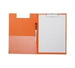 Porte-bloc à rabat Maul A4 portrait avec boucle-stylo PVC néon orange
