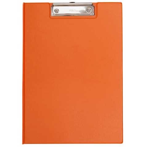 Porte-bloc à rabat Maul A4 portrait avec boucle-stylo PVC néon orange