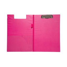 Porte-bloc à rabat Maul A4 portrait avec boucle-stylo PVC néon rose