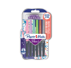 Fineliner Paper Mate Flair Metallic Medium assorti blister 6 pièces