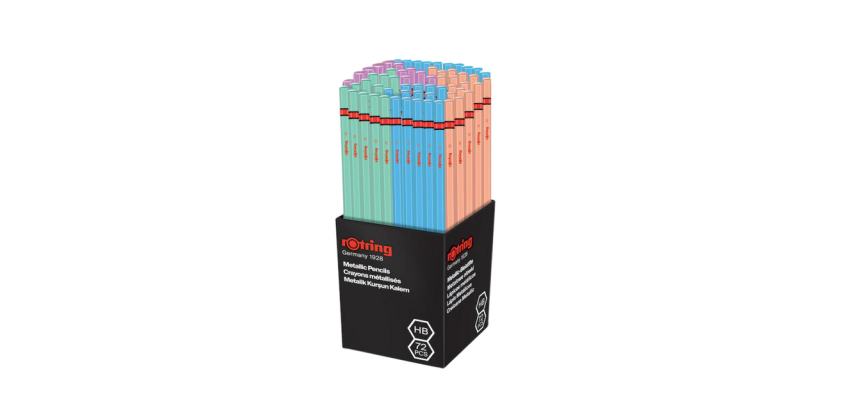 rOtring Woodcase HB Metallic Assorted Pencil