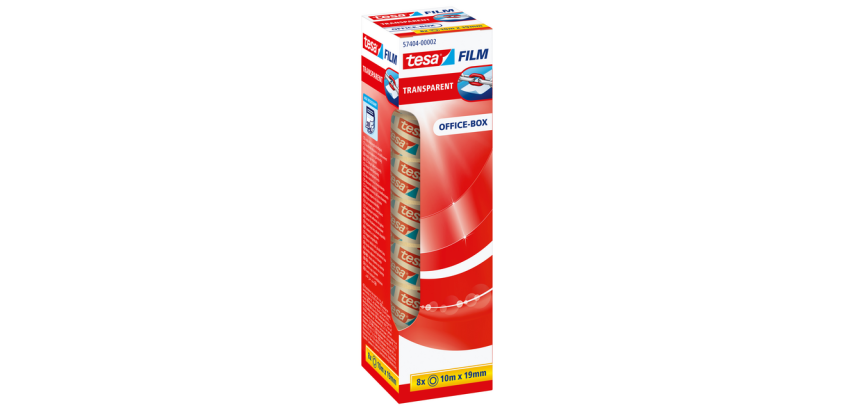 tesafilm® adhesive tape 10mx19mm transparent 8 rolls