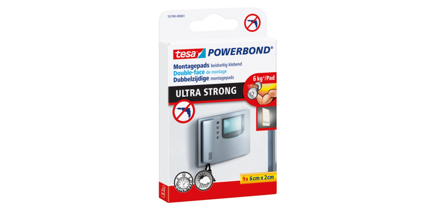 Double-face de montage tesa® Powerbond Ultra Strong 2x6cm 9 pièces