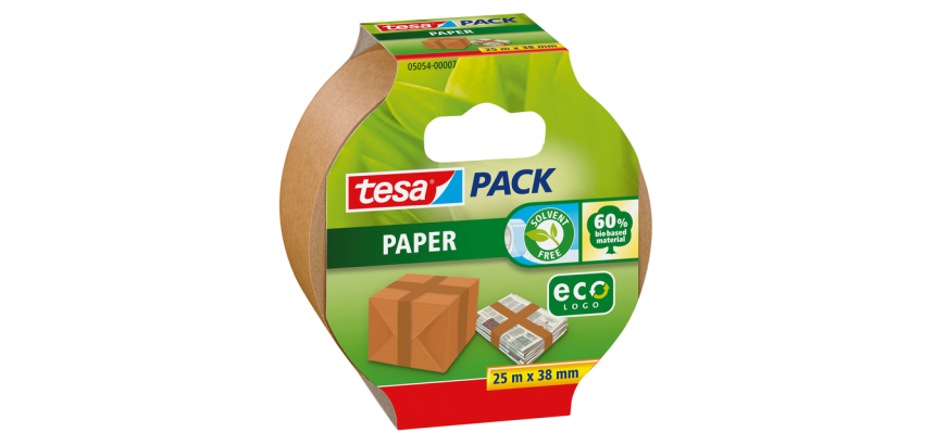 Verpakkingstape tesapack® papier ecoLogo® 25mx38mm bruin