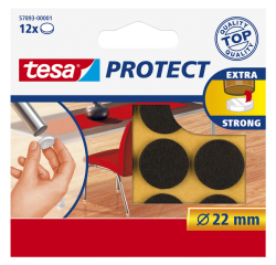 Feutrine anti-rayures tesa® Protect Ø22mm brun 12 pièces