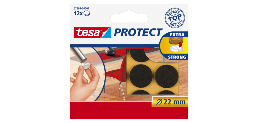Beschermvilt tesa® Protect anti-kras  Ø22mm bruin 12 stuks