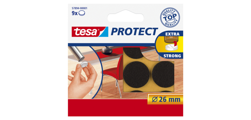 tesa® Protect Anti-Scratch Felt Ø26mm Brown 9 Pieces