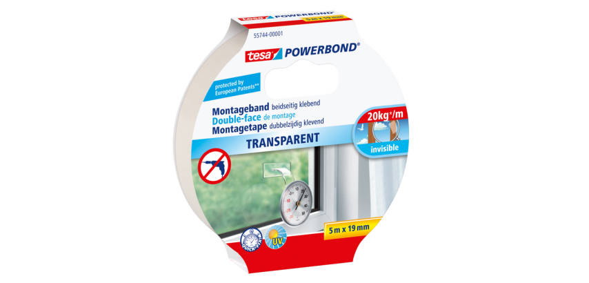 Montagetape tesa® Powerbond dubbelzijdig 5mx19mm transparant