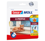 tesamoll® D-profile rubber sealing strip 6m x 7mm white