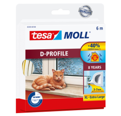 Joint de calfeutrage tesamoll® profil-D caoutchouc 6mx7mm blanc