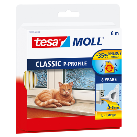 Joint de calfeutrage tesamoll® profl-P caoutchouc 6mx9mm blanc