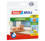 Joint de calfeutrage tesamoll® profil-E adhésif caoutchouc 6mx9mm blanc