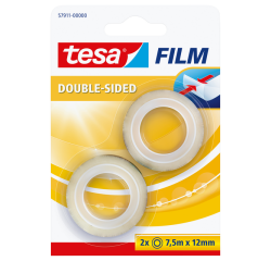 Tape tesafilm® dubbelzijdig 7.5mx12mm transparant 2 rollen