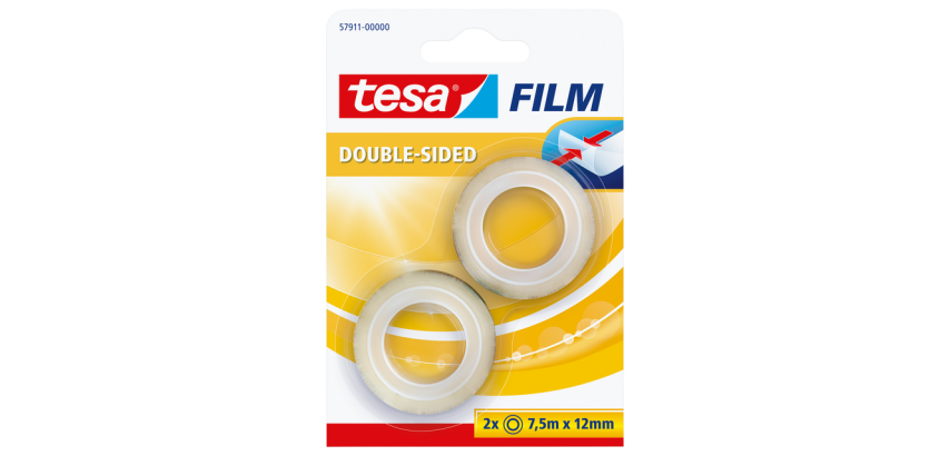 Ruban adhésif tesafilm® double face 7,5mx12mm transparent 2 rouleaux