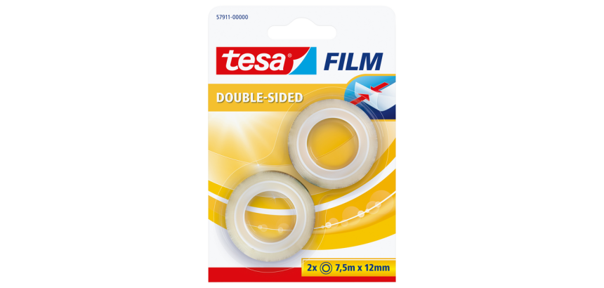 Doppelseitiges Klebeband tesafilm® 7,5m x 12mm transparent 2 Rollen