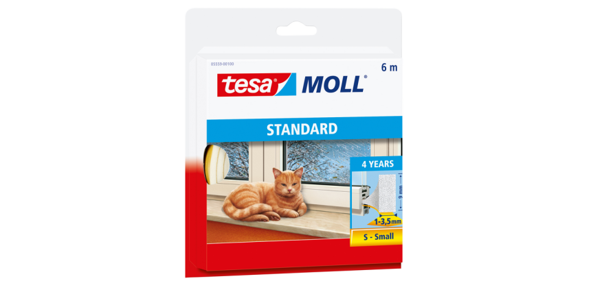 Joint de calfeutrage tesamoll® Standard profil-I adhésif 6mx9mm blanc
