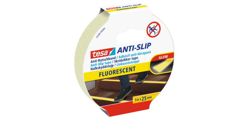 tesa® Non-slip fluorescent tape 5mx25mm
