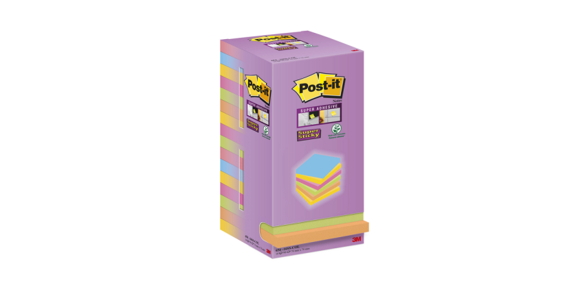 Post-it Super Sticky Haftnotizen 654 76x76mm Farbe 16 Stück