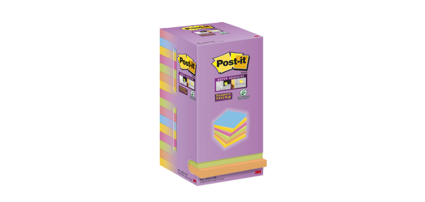 Post-it Super Sticky Notes 654 76x76mm Color 16 pieces