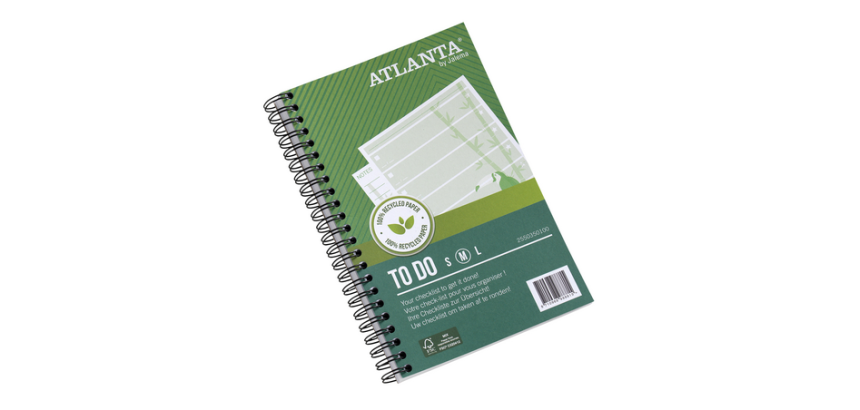 Things To Do Djois Atlanta Jungle recyclé 125x195mm 100 feuilles 70g vert 2 pièces