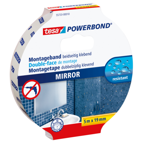 Ruban de montage tesa® Powerbond Miroir double face 5mx19mm blanc