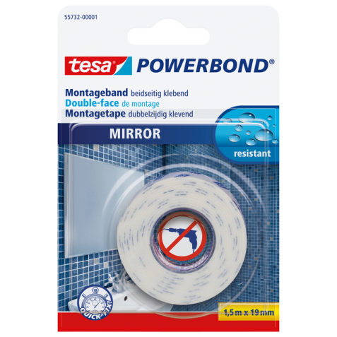 Ruban de montage tesa® Powerbond Miroir double face 1,5mx19mm