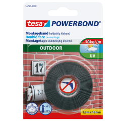 De_adhésif de montage powerbond outdoor, 19 mm x 1,5 m