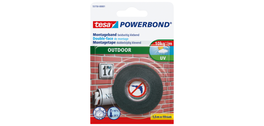 Doppelseitiges tesa® Powerbond Outdoor Montageband 1,5mx19mm