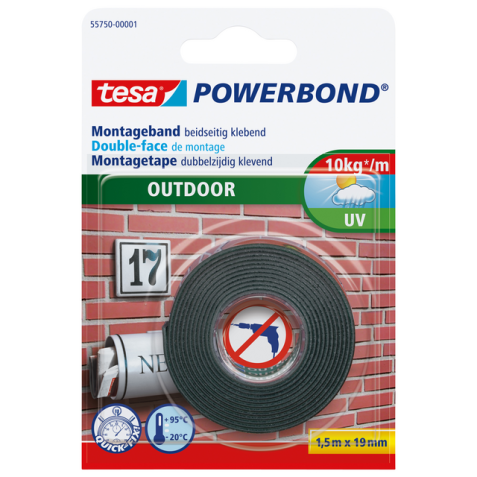 Ruban de montage tesa® Powerbond Outdoor double face 1,5mx19mm