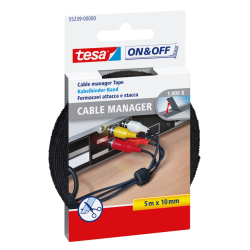 De_velcro adhesivo tesa para agrupar cables 5 m x 10 mm color negro