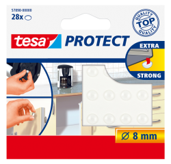 Pastille antibruit et antidérapante tesa® Protect Ø8mm transparent 28 pièces