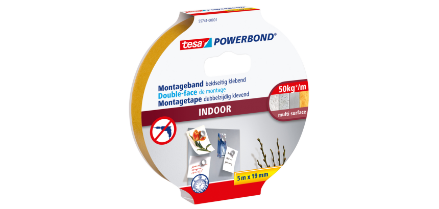 tesa® Powerbond Indoor Double-Sided Mounting Tape 5m x 19mm white