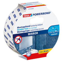 Ruban de montage tesa® Powerbond miroir double face 5mx38mm blanc