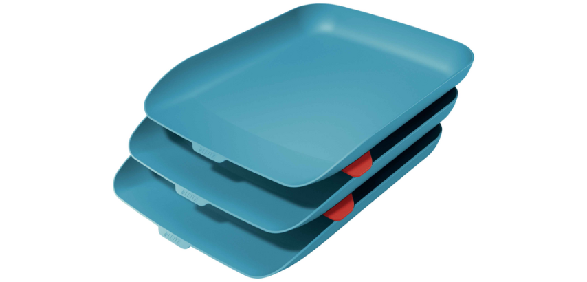 Leitz Cosy 3-Piece Blue Letter Tray