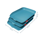 Corbeille à courrier Leitz Cosy 3 pièces bleu