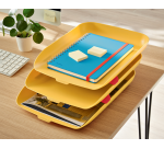 Leitz Cosy 3x A4 Yellow Letter Tray Set