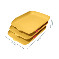 En_bandeja sobremesa plastico leitz cosy set de 3 unidades amarillo 274x120x456 mm