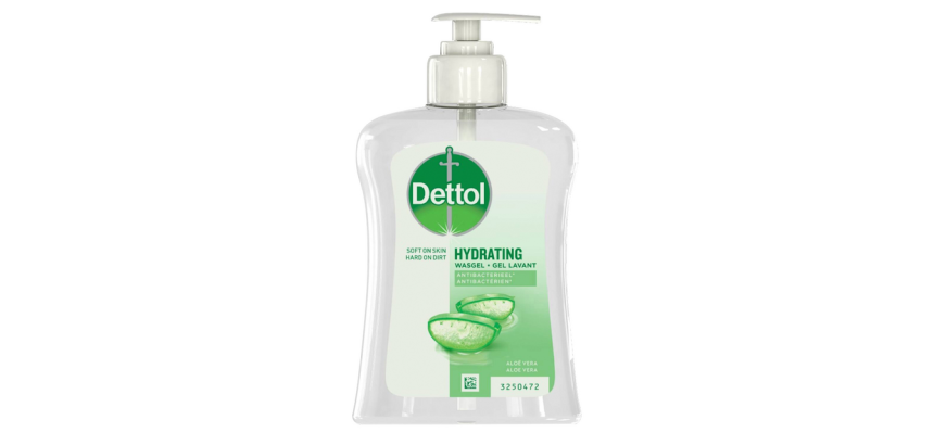 Savon gel mains Dettol Hydrating Aloe Vera antibactérien 250ml avec pompe