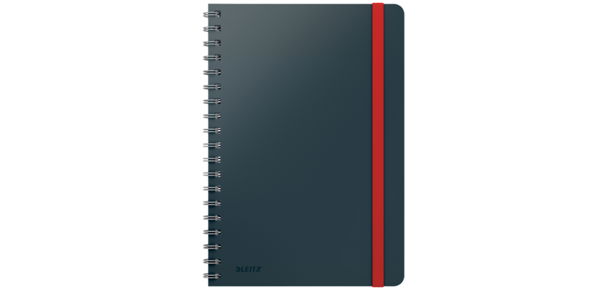 Cahier de notes Leitz Cosy spirale B5 ligné 160 pages 100g gris