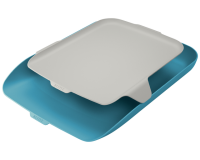 Corbeille à courrier Leitz Cosy avec organiseur de bureau bleu