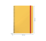 Notitieboek Leitz Cosy B5 160blz 100gr spiraal lijn geel