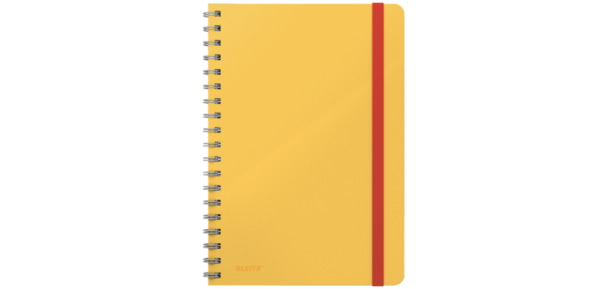 Notitieboek Leitz Cosy B5 160blz 100gr spiraal lijn geel